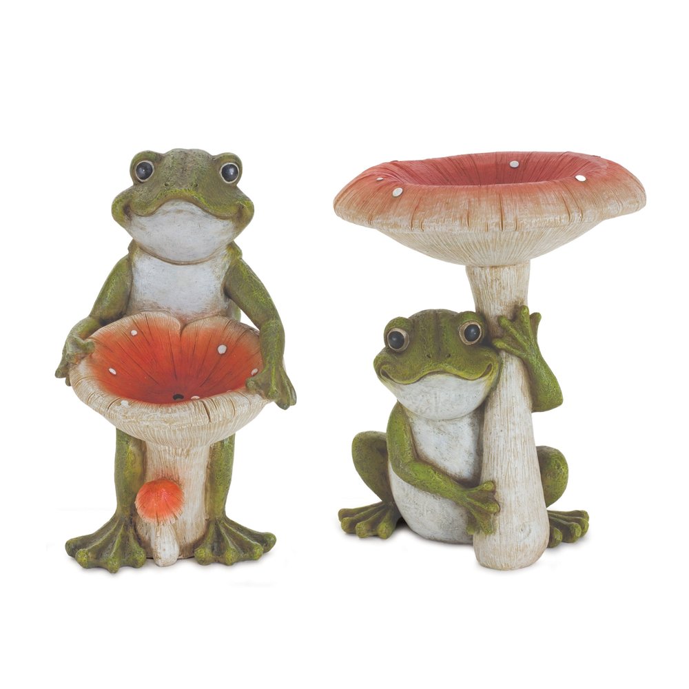 Set of Two Green Resin Figurine Tabletop Sculpture HomeRoots