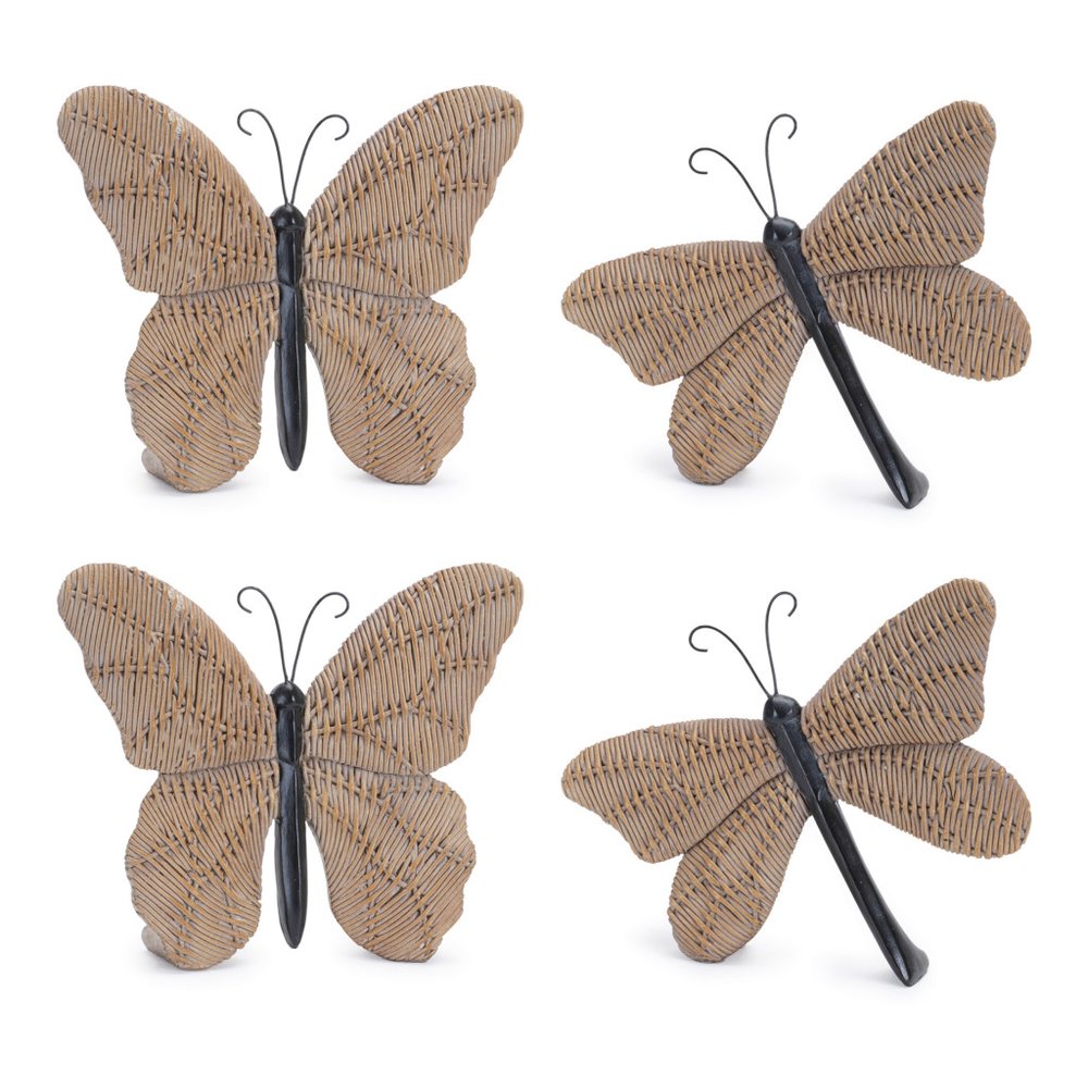Set of Four Brown Polyresin Figurine Tabletop Sculpture HomeRoots