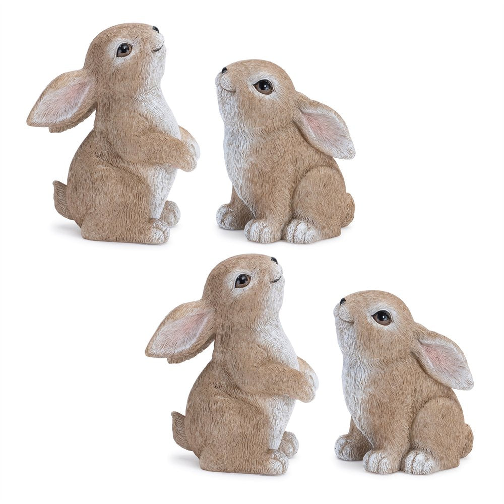 Set of Four Beige Polyresin Figurine Tabletop Sculpture HomeRoots