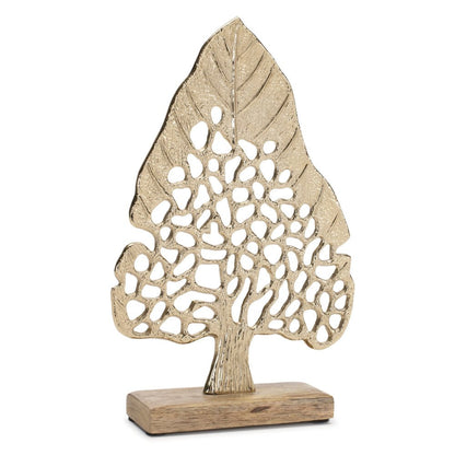Set of Two Gold Aluminum Tabletop Sculpture HomeRoots