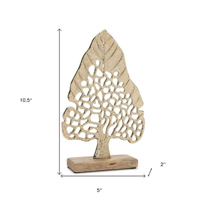 Set of Two Gold Aluminum Tabletop Sculpture HomeRoots