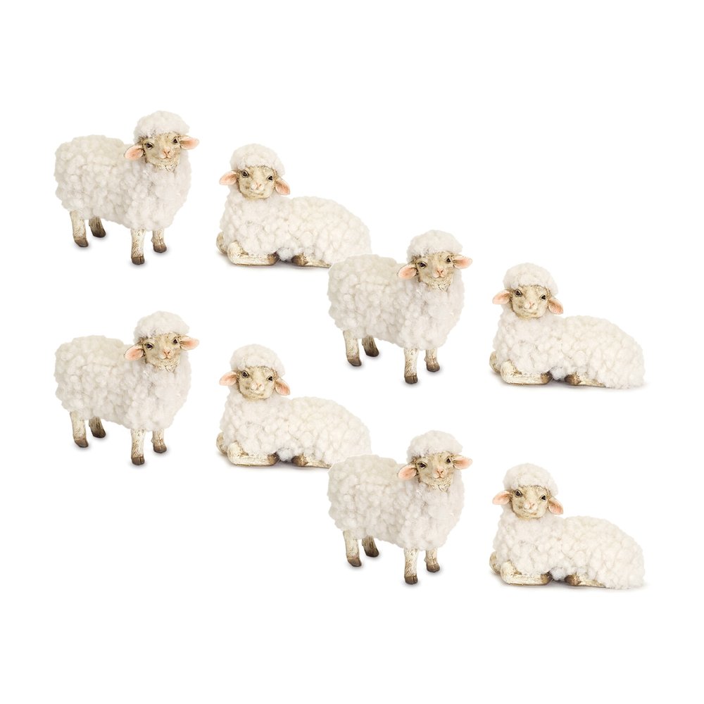 Set of Eight White Polyresin Tabletop Sculpture HomeRoots