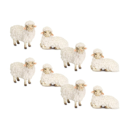 Set of Eight White Polyresin Tabletop Sculpture HomeRoots