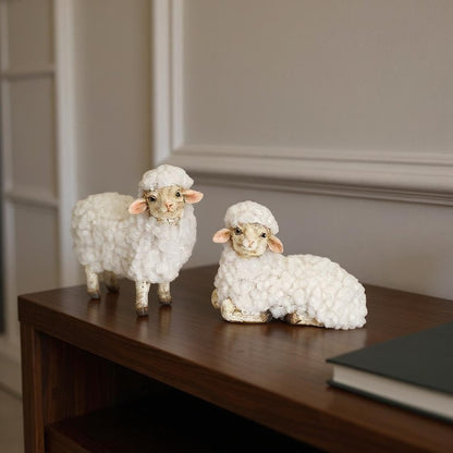 Set of Eight White Polyresin Tabletop Sculpture HomeRoots
