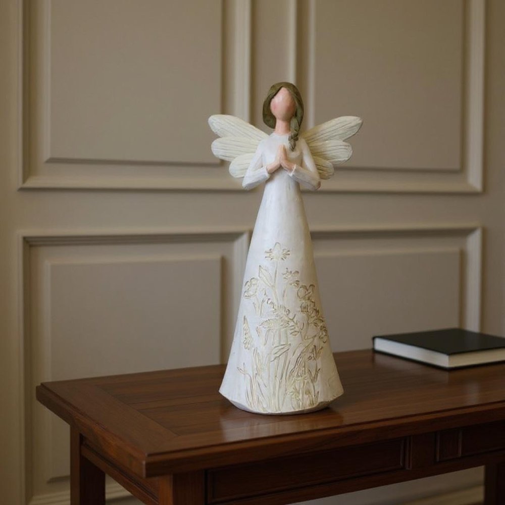 Set of Three White Polyresin Figurine Tabletop Sculpture HomeRoots