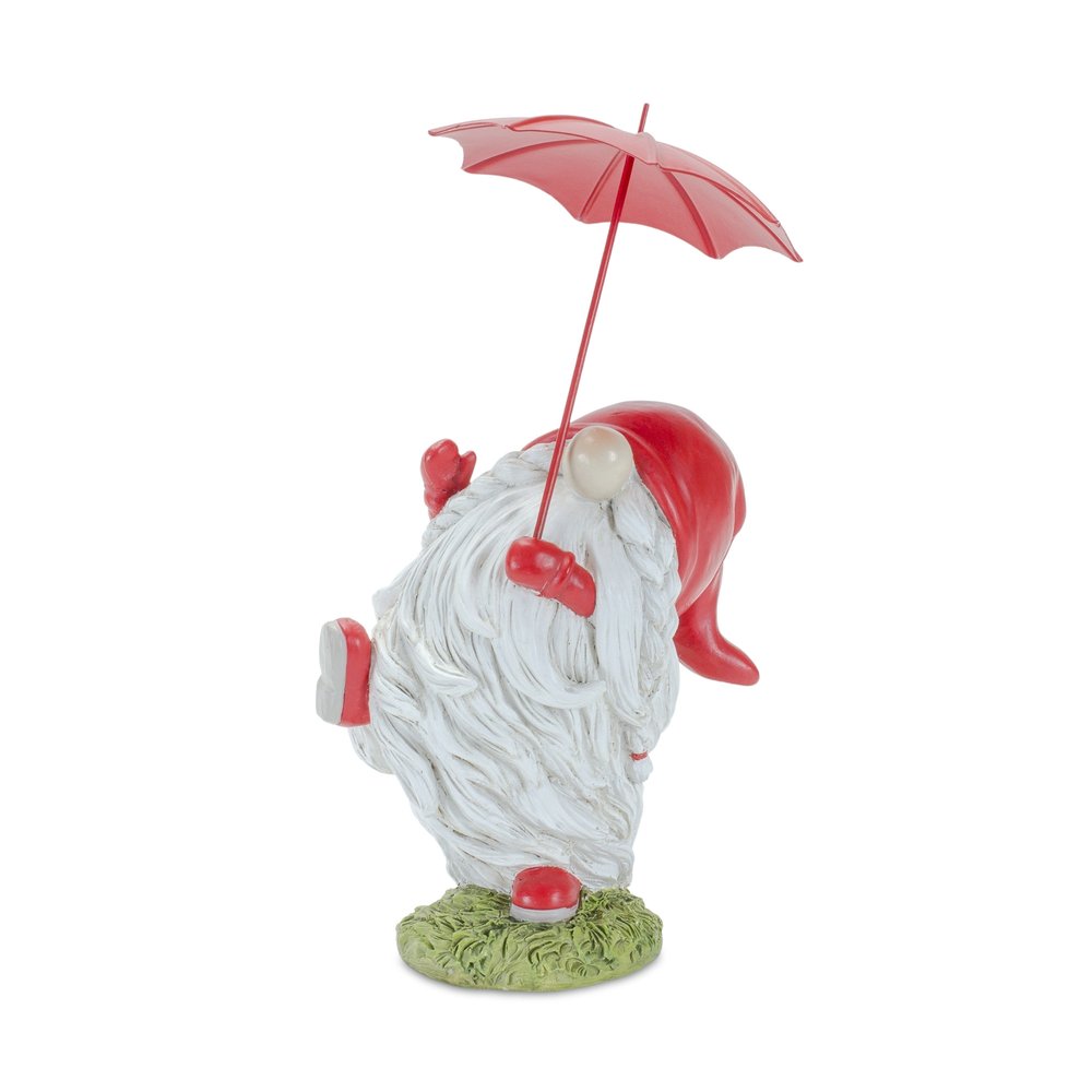 Set of Four Yellow Polyresin Standing Gnome Tabletop Sculpture HomeRoots