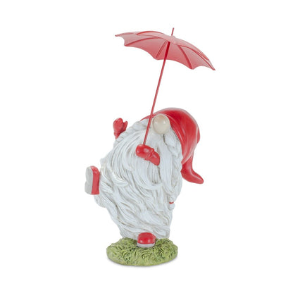 Set of Four Yellow Polyresin Standing Gnome Tabletop Sculpture HomeRoots