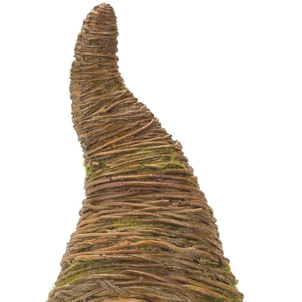 Set of Two Brown Polyresin Standing Gnome Tabletop Sculpture HomeRoots