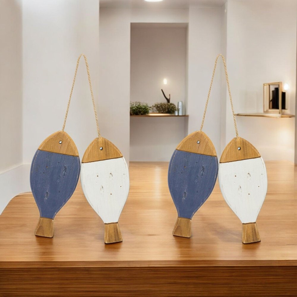 Set of Two White Fabric Figurine Tabletop Sculpture HomeRoots