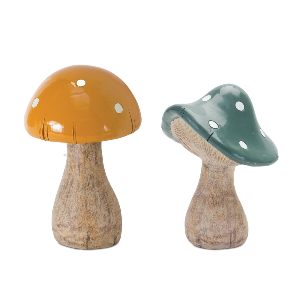 Set of Two Green Resin Figurine Tabletop Sculpture HomeRoots