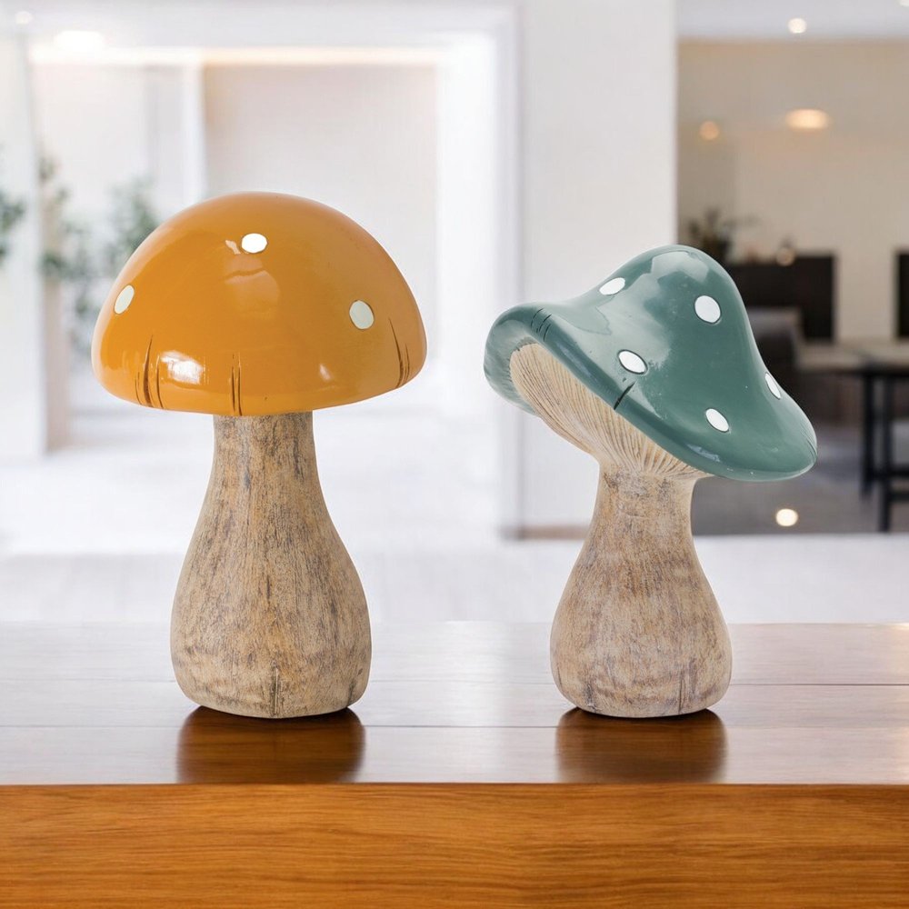 Set of Two Green Resin Figurine Tabletop Sculpture HomeRoots
