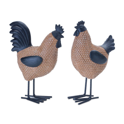 Set of Two Brown Resin Figurine Tabletop Sculpture HomeRoots
