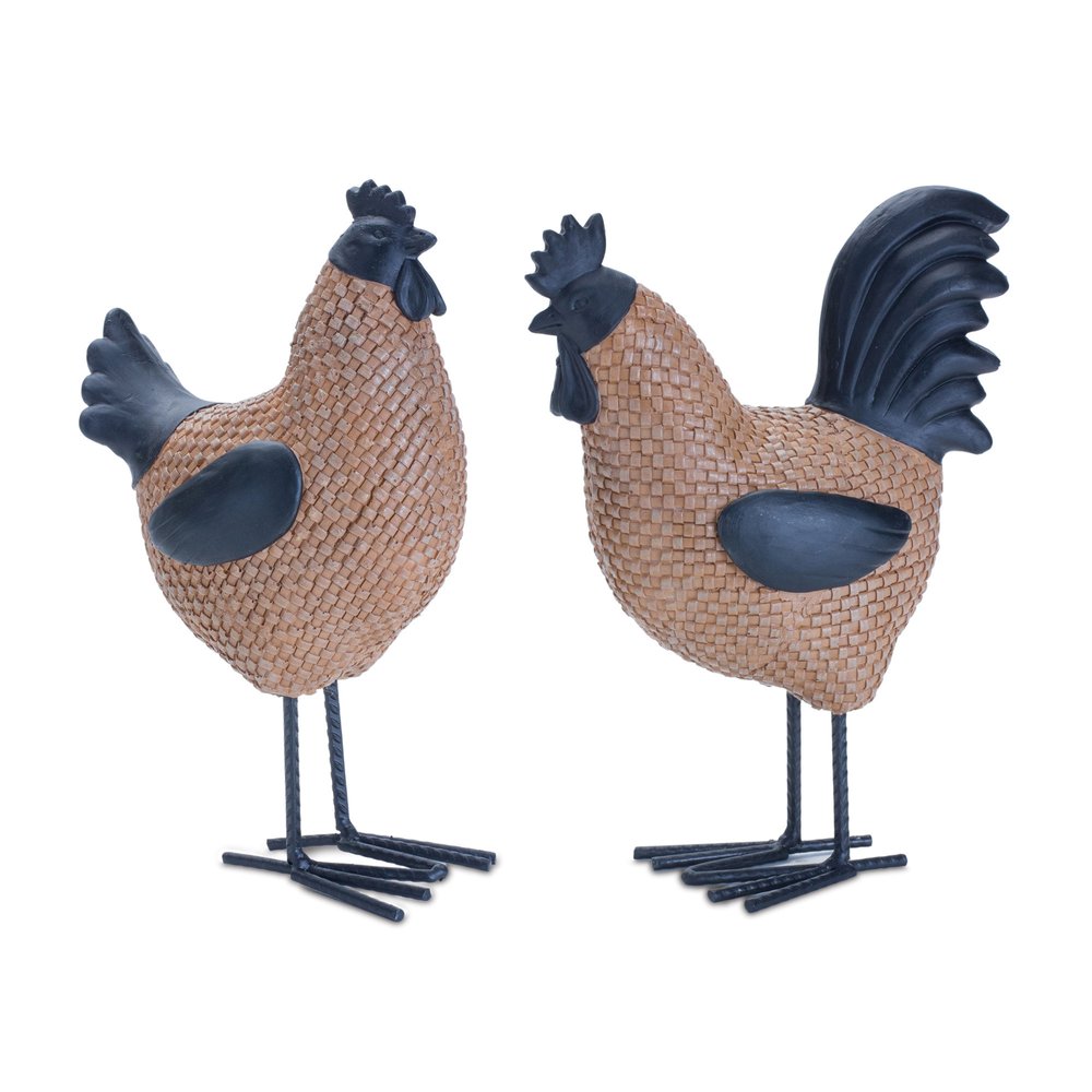 Set of Two Brown Resin Figurine Tabletop Sculpture HomeRoots
