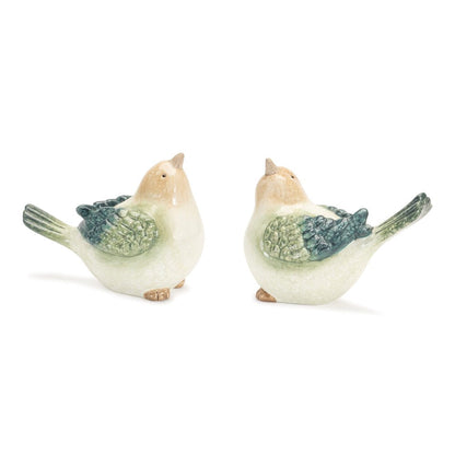Set of Four Blue Terracotta Figurine Tabletop Sculpture HomeRoots