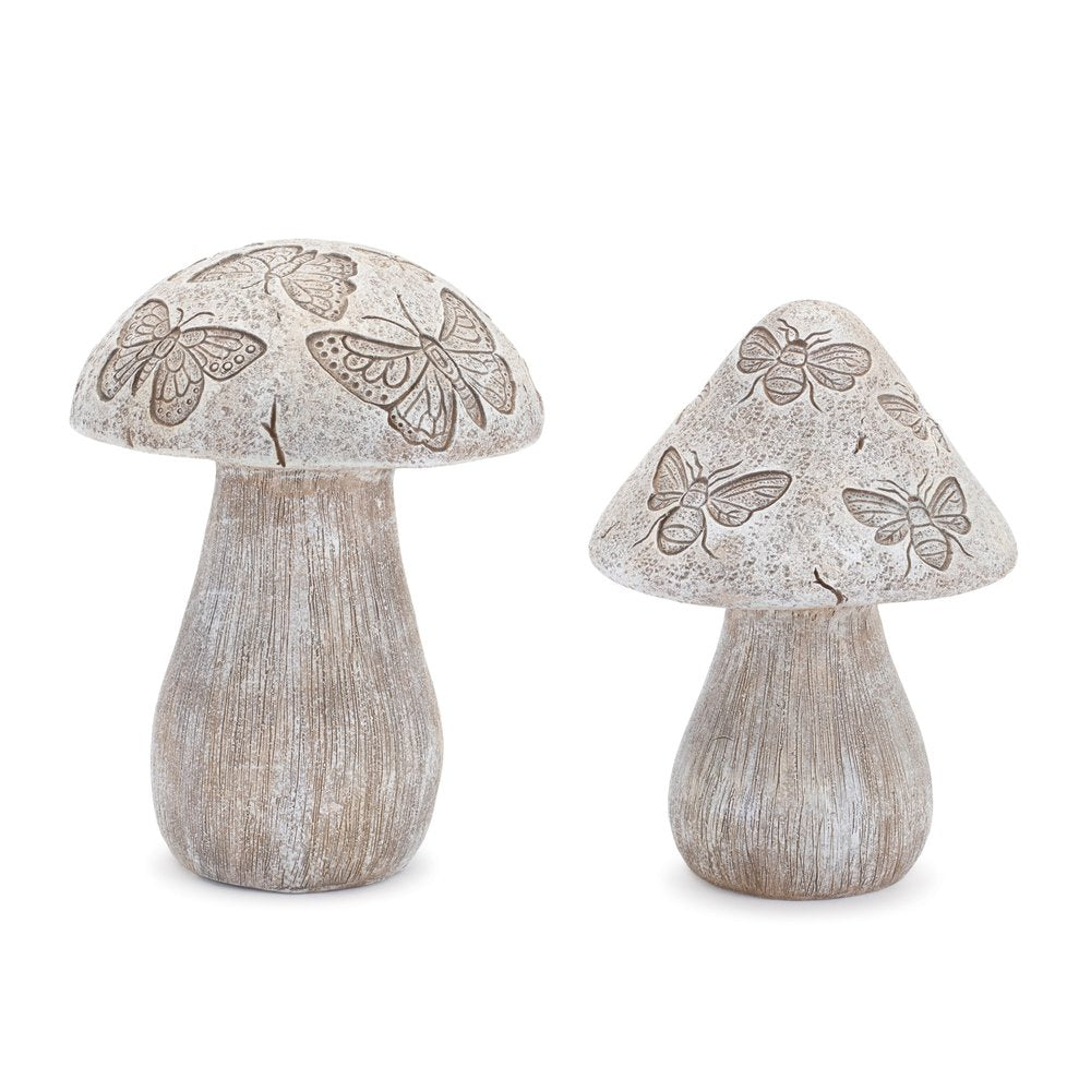 Set of Two Gray Polyresin Figurine Tabletop Sculpture HomeRoots