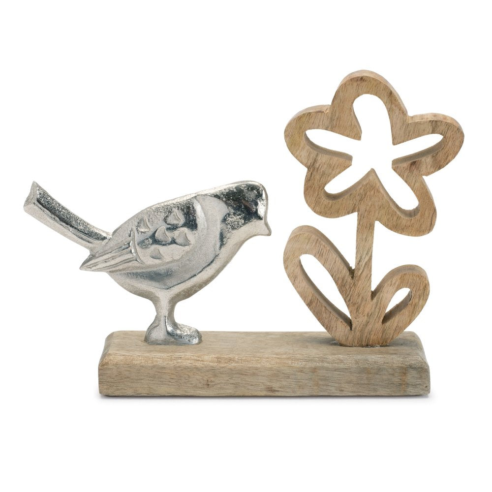 Set of Two Brown Wood Tabletop Sculpture HomeRoots