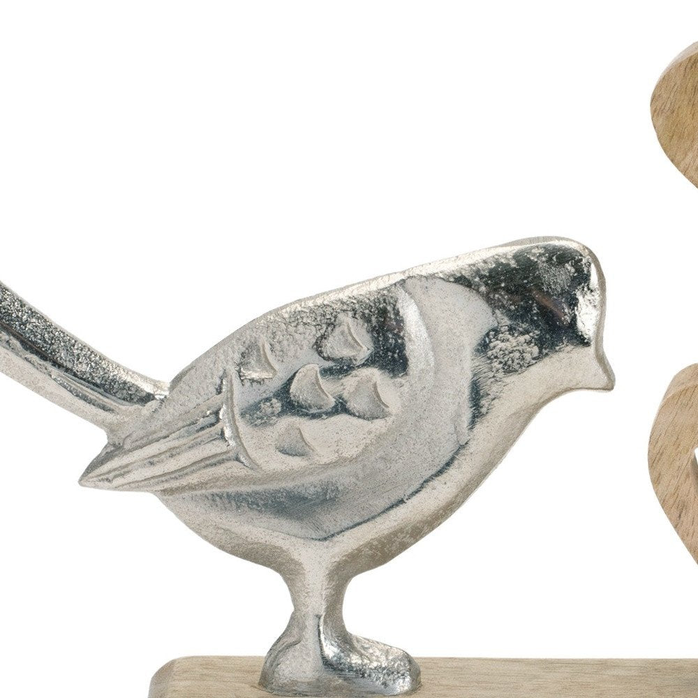 Set of Two Brown Wood Tabletop Sculpture HomeRoots