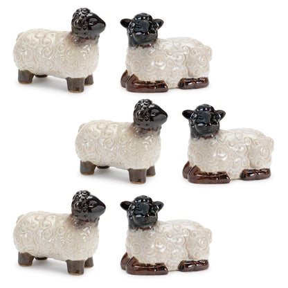 Set of Six White Polyresin Figurine Tabletop Sculpture HomeRoots
