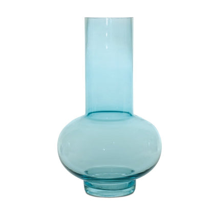 Set of Two Aqua Glass Round Table Vases HomeRoots