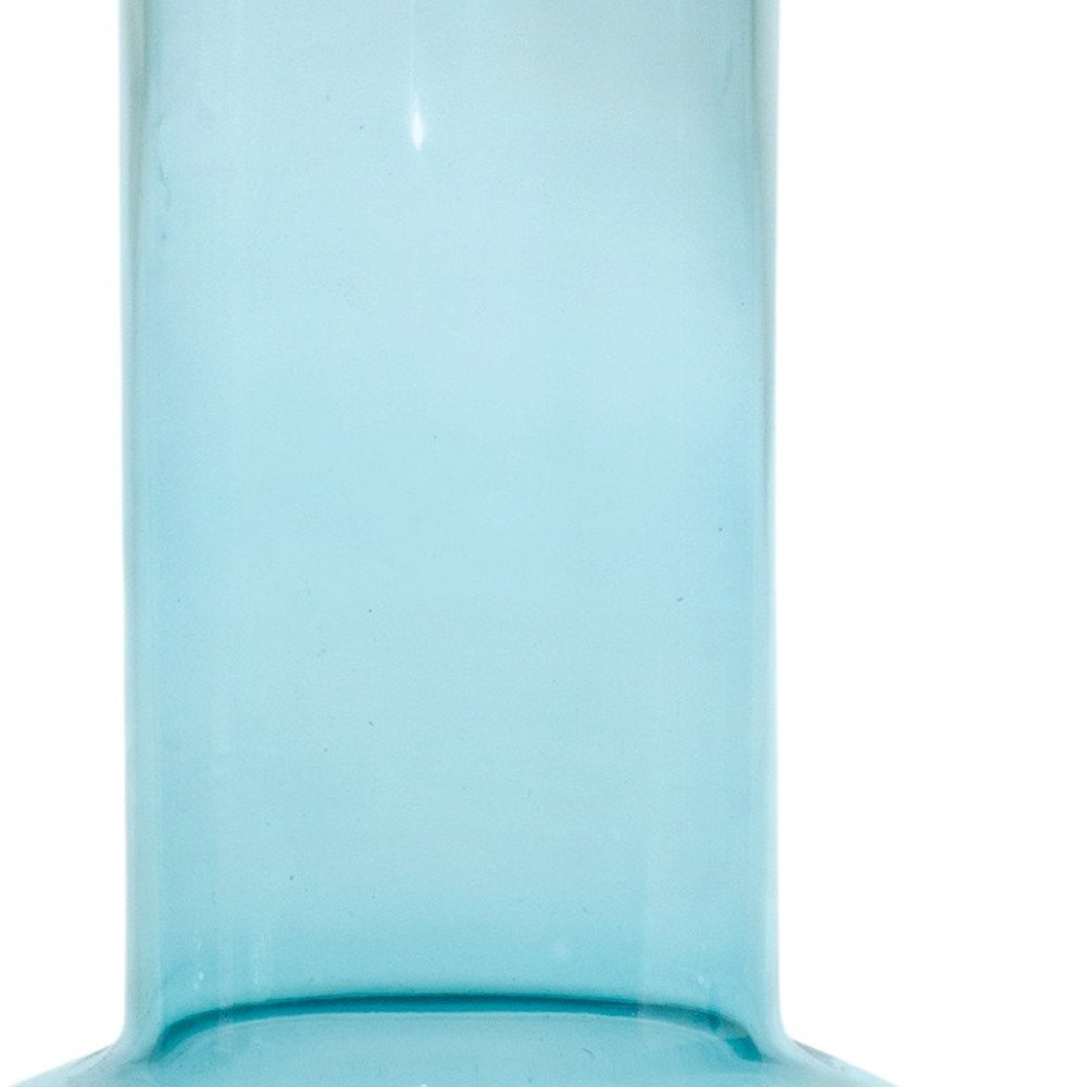 Set of Two Aqua Glass Round Table Vases HomeRoots