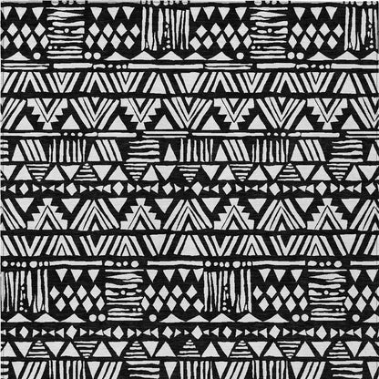 5' X 8' Black And Ivory Southwestern Washable Indoor Outdoor Area Rug HomeRoots