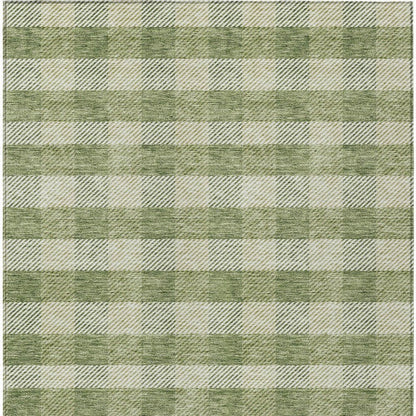 10' X 14' Green And Light Green Plaid Washable Indoor Outdoor Area Rug HomeRoots