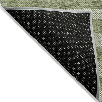 10' X 14' Green And Light Green Plaid Washable Indoor Outdoor Area Rug HomeRoots