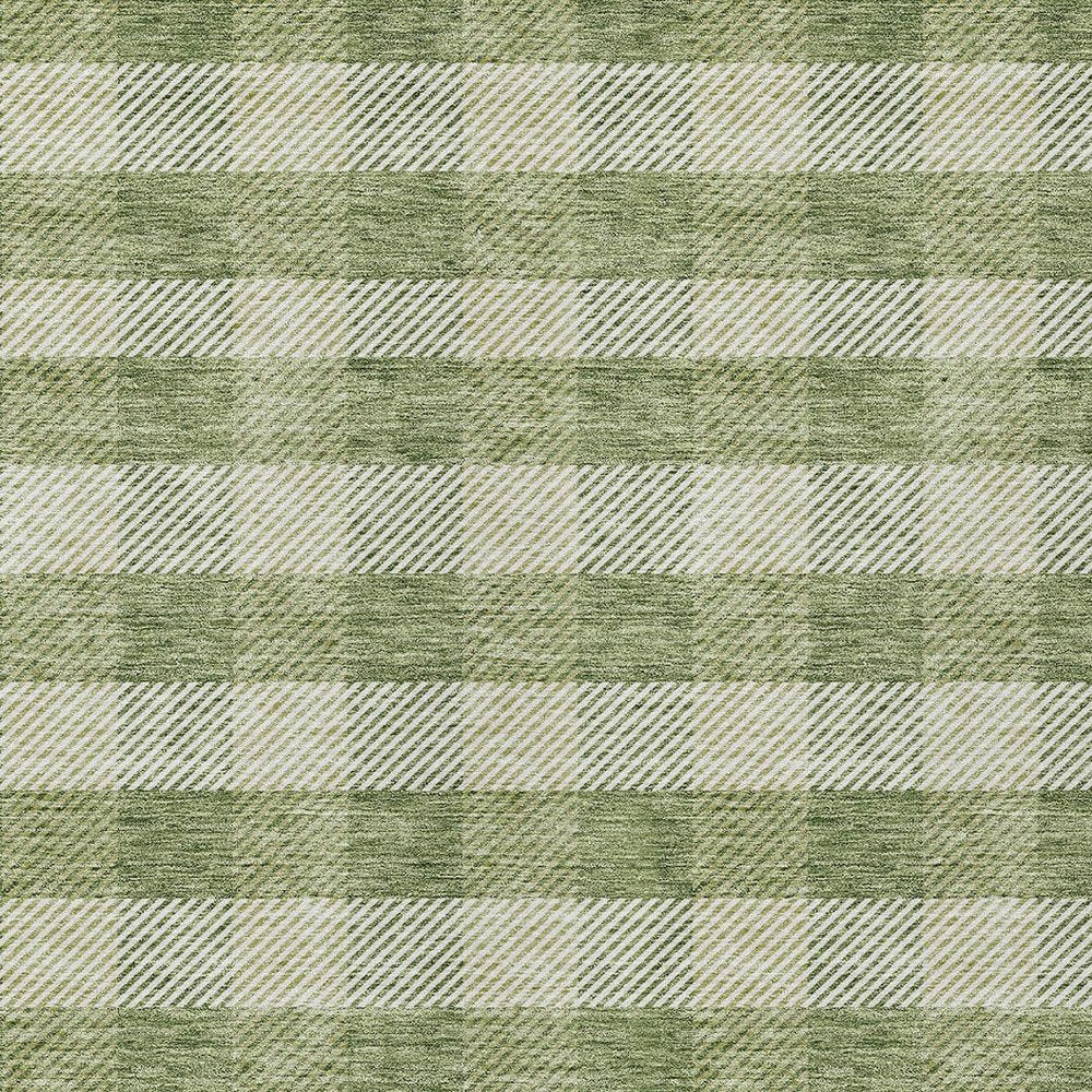 10' X 14' Green And Light Green Plaid Washable Indoor Outdoor Area Rug HomeRoots
