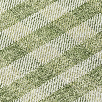 10' X 14' Green And Light Green Plaid Washable Indoor Outdoor Area Rug HomeRoots