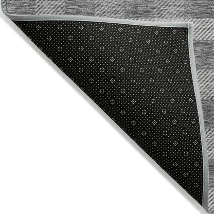 3' X 5' Gray And Charcoal Plaid Washable Indoor Outdoor Area Rug HomeRoots