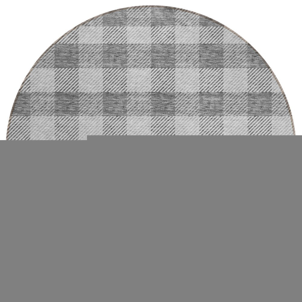 3' X 5' Gray And Charcoal Plaid Washable Indoor Outdoor Area Rug — view 35