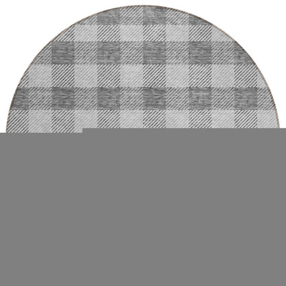 3' X 5' Gray And Charcoal Plaid Washable Indoor Outdoor Area Rug HomeRoots