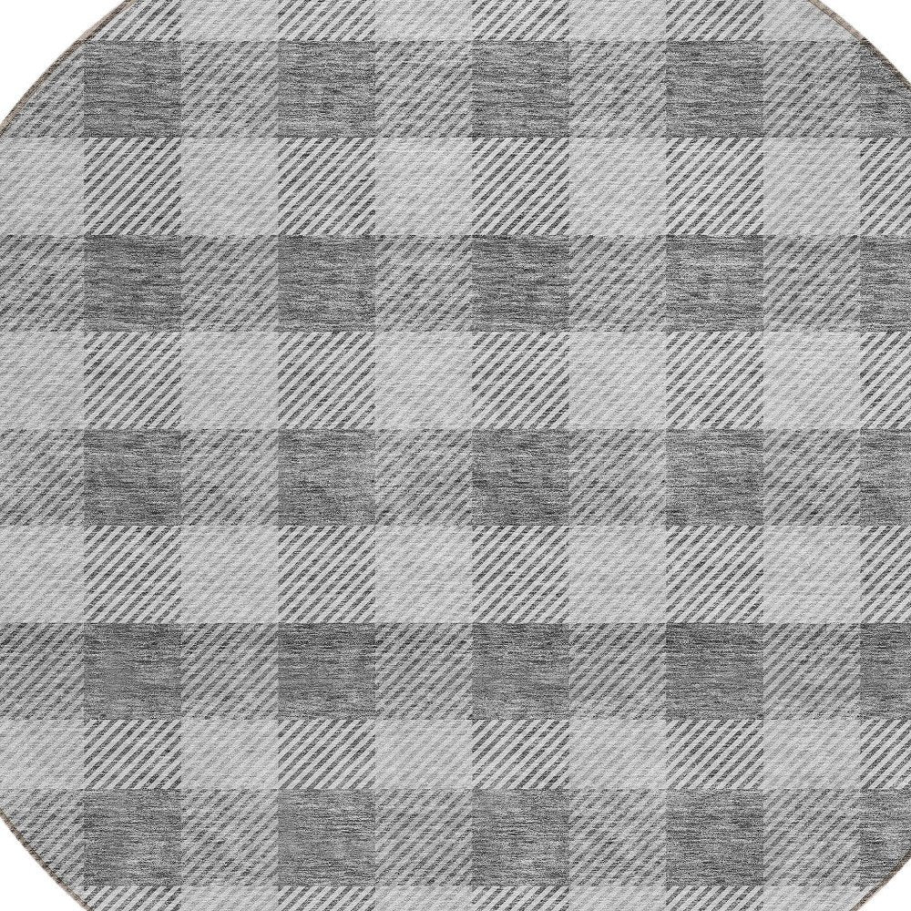 3' X 5' Gray And Charcoal Plaid Washable Indoor Outdoor Area Rug — view 36