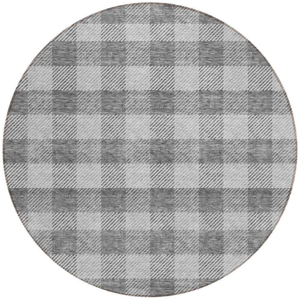 3' X 5' Gray And Charcoal Plaid Washable Indoor Outdoor Area Rug HomeRoots