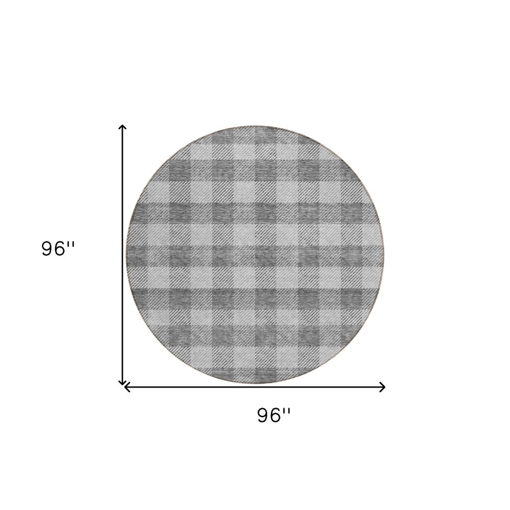 3' X 5' Gray And Charcoal Plaid Washable Indoor Outdoor Area Rug HomeRoots