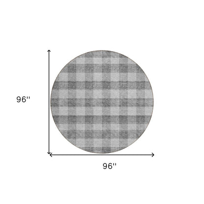 3' X 5' Gray And Charcoal Plaid Washable Indoor Outdoor Area Rug HomeRoots
