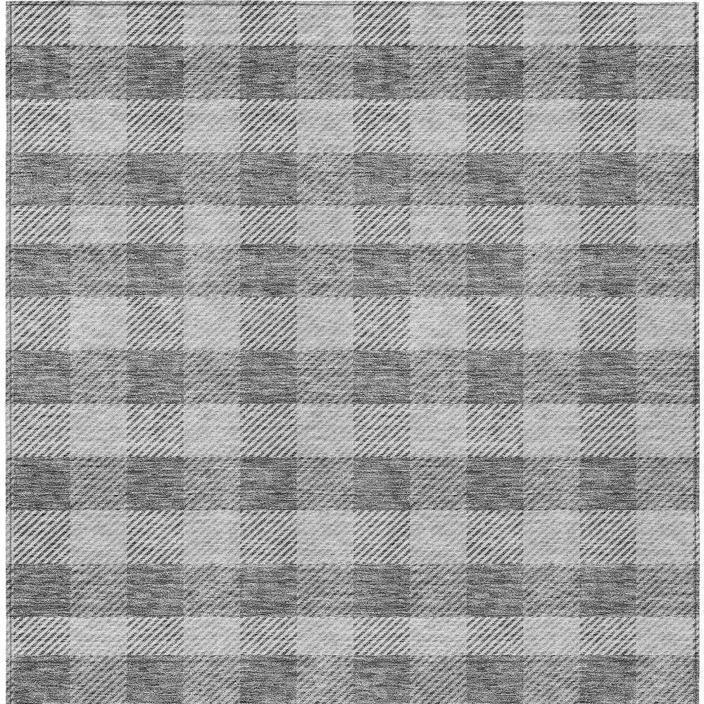 3' X 5' Gray And Charcoal Plaid Washable Indoor Outdoor Area Rug — view 46