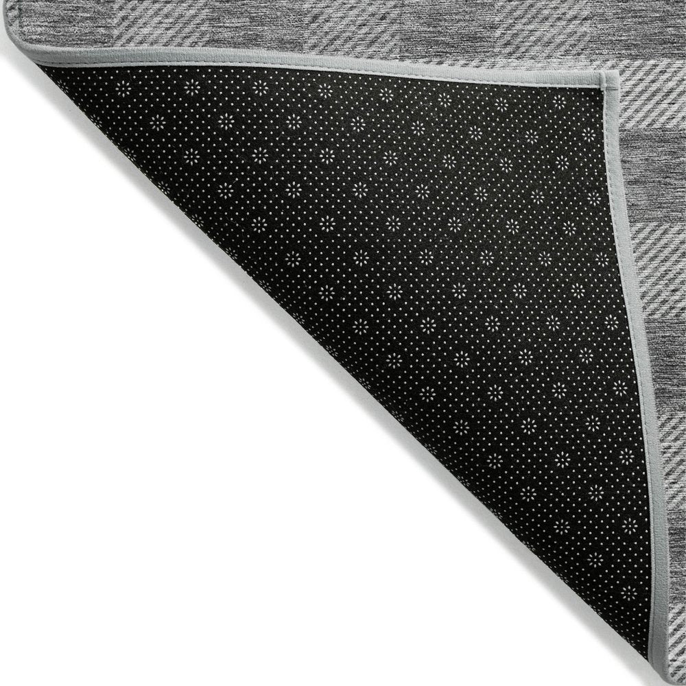 3' X 5' Gray And Charcoal Plaid Washable Indoor Outdoor Area Rug — view 43