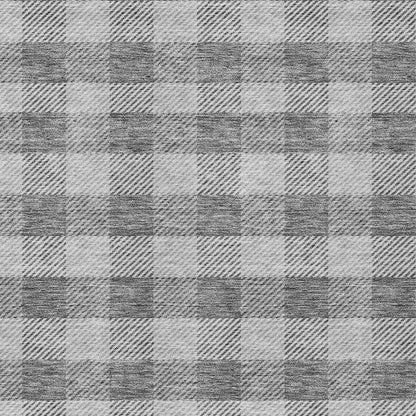 3' X 5' Gray And Charcoal Plaid Washable Indoor Outdoor Area Rug HomeRoots