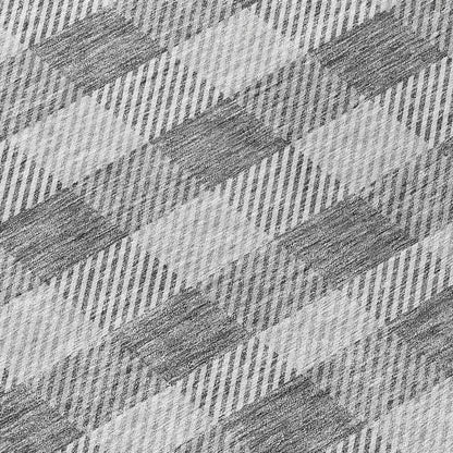 3' X 5' Gray And Charcoal Plaid Washable Indoor Outdoor Area Rug HomeRoots