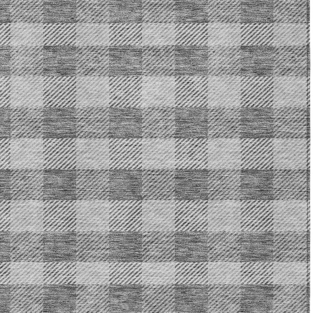 3' X 5' Gray And Charcoal Plaid Washable Indoor Outdoor Area Rug — view 57