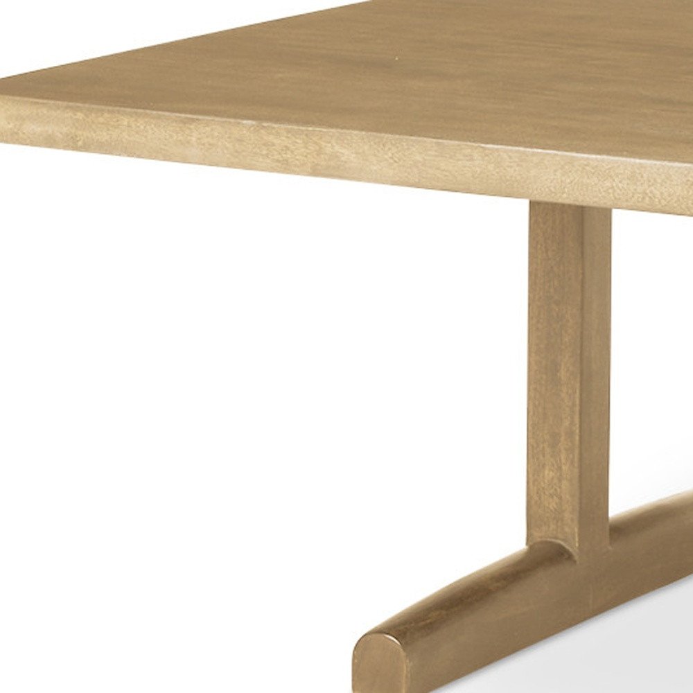 55" Natural Solid Wood Double Pedestal Coffee Table HomeRoots