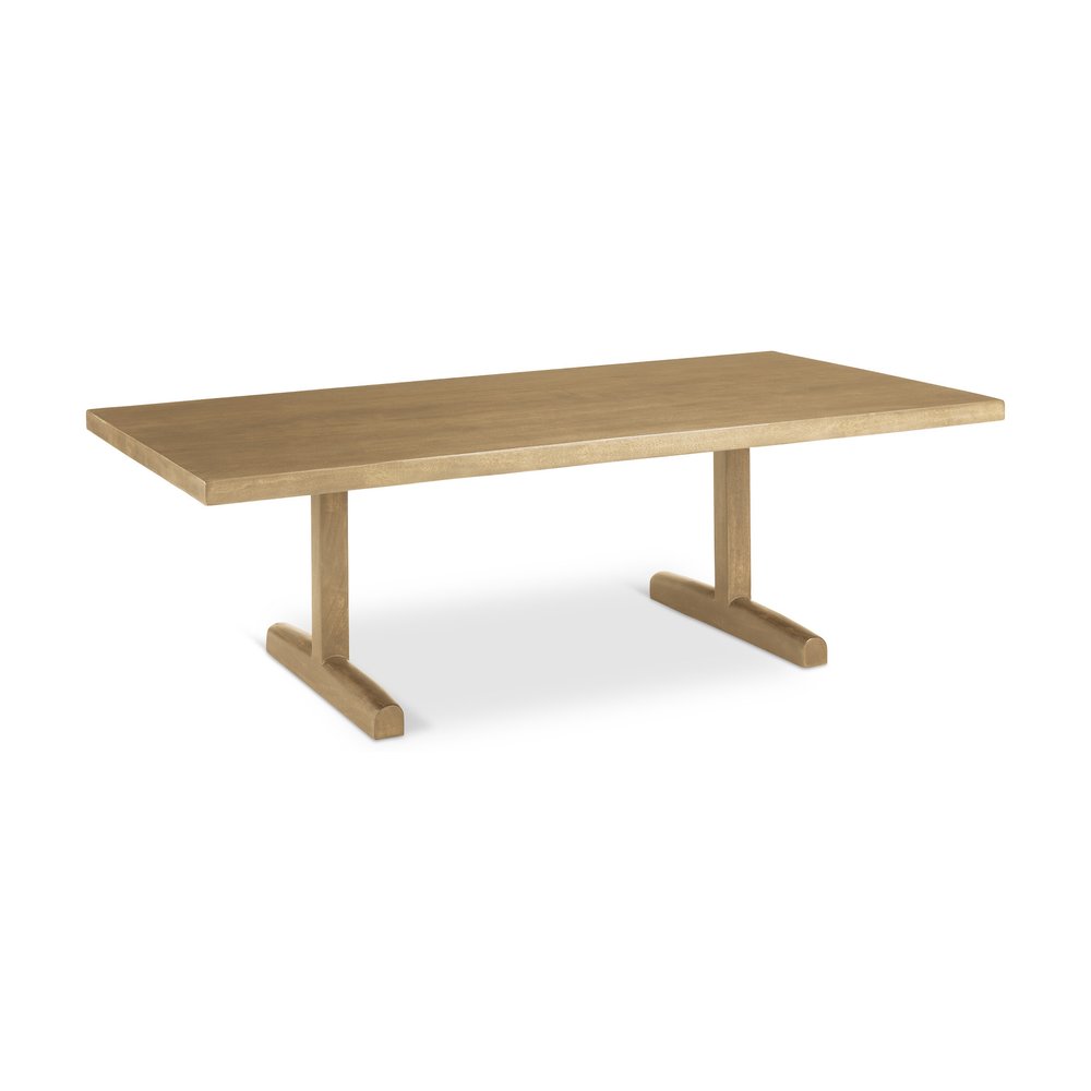 55" Natural Solid Wood Double Pedestal Coffee Table HomeRoots