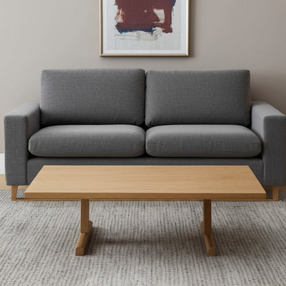 55" Natural Solid Wood Double Pedestal Coffee Table HomeRoots