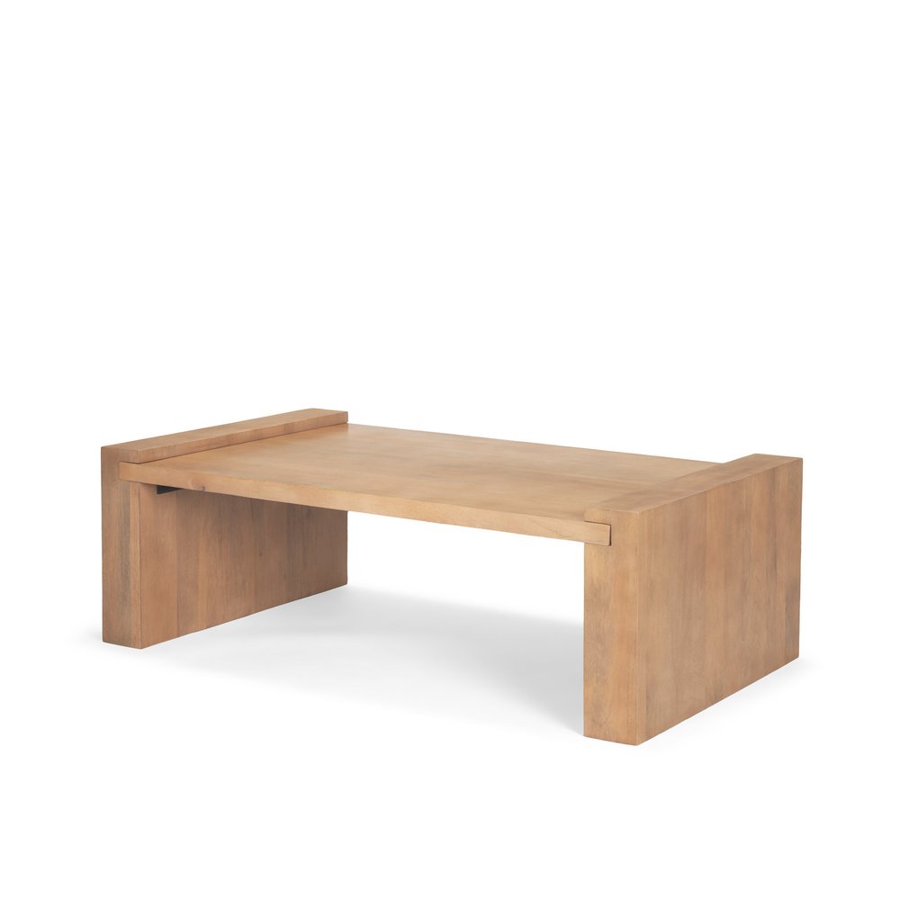 48" Natural Solid Wood Sled Coffee Table HomeRoots