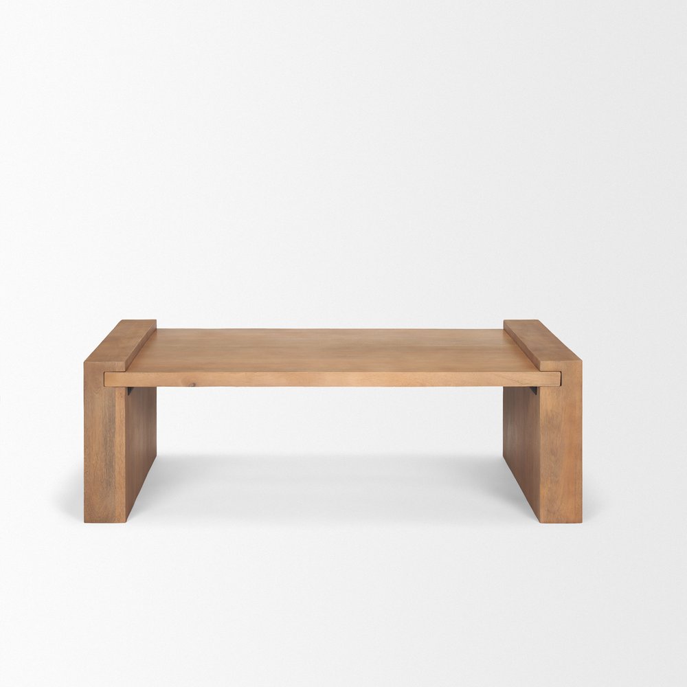 48" Natural Solid Wood Sled Coffee Table HomeRoots