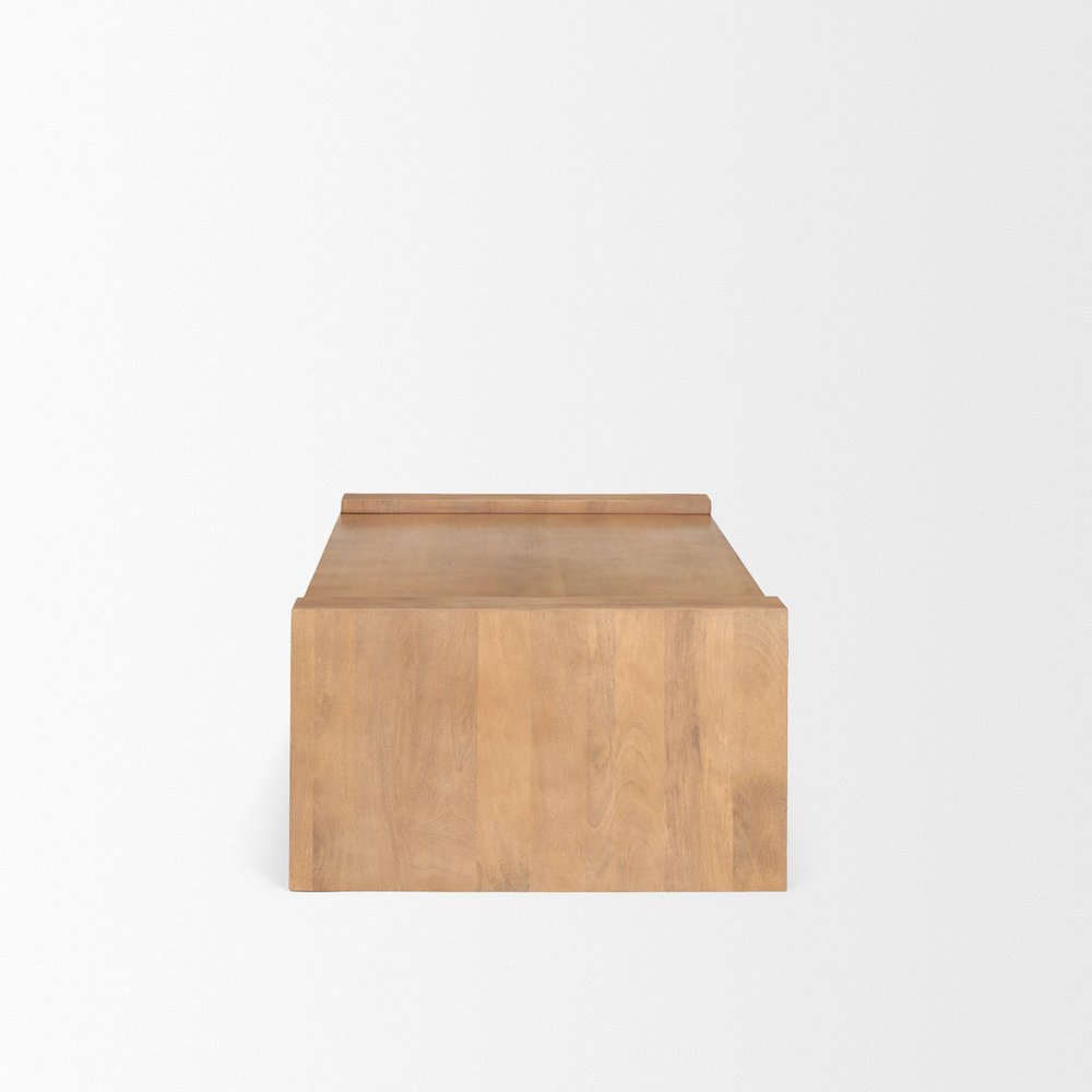 48" Natural Solid Wood Sled Coffee Table HomeRoots