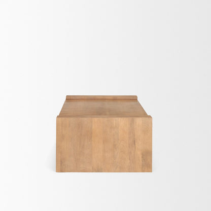 48" Natural Solid Wood Sled Coffee Table HomeRoots