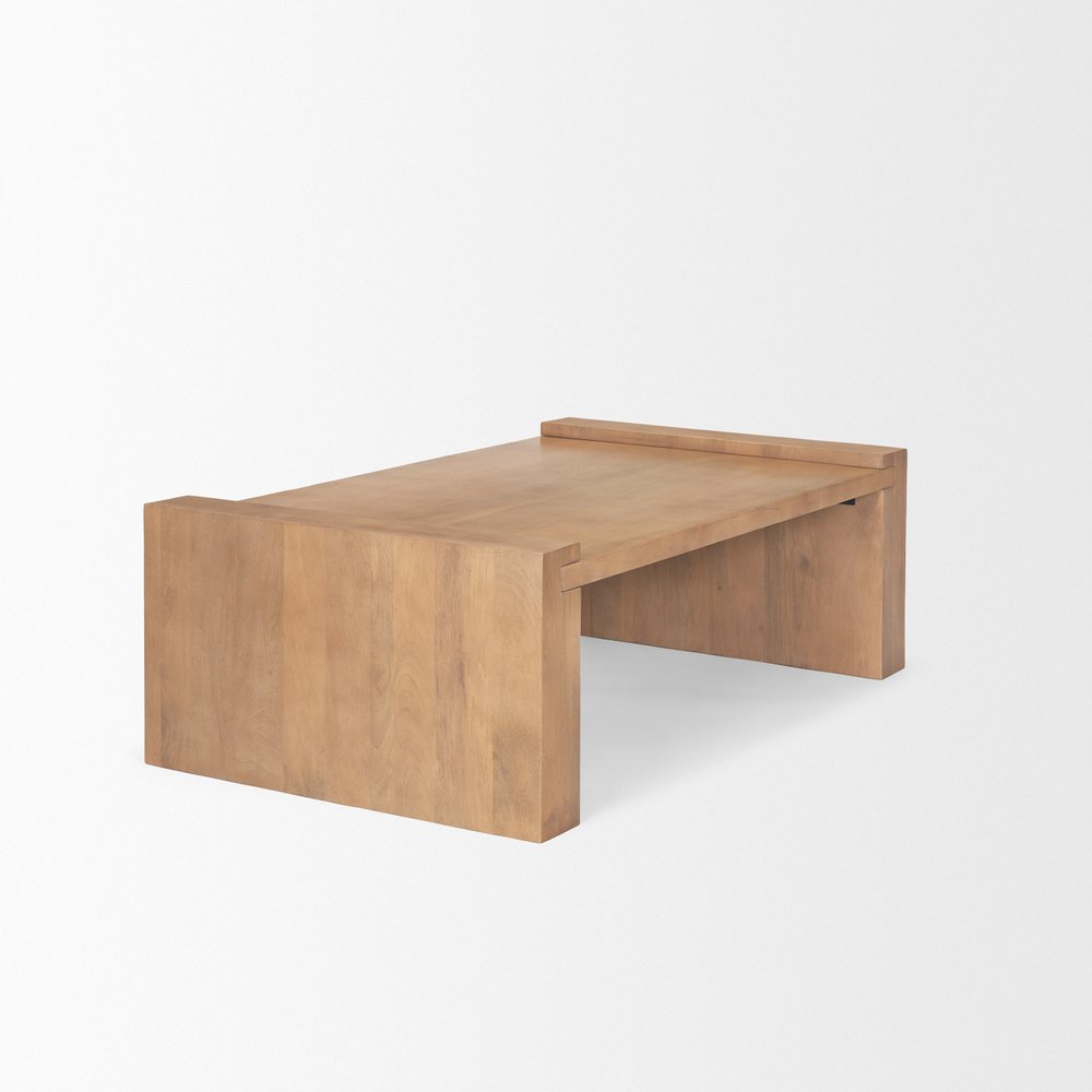 48" Natural Solid Wood Sled Coffee Table HomeRoots