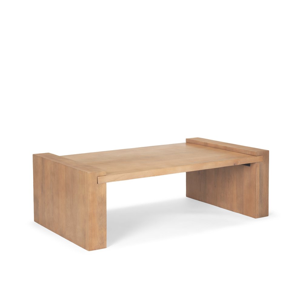 48" Natural Solid Wood Sled Coffee Table HomeRoots